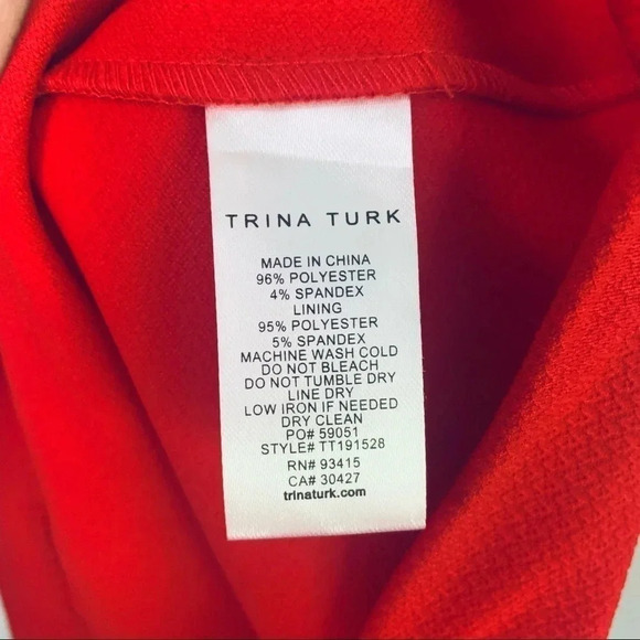 Trina Turk NWT Lipstick Red Jurnee Cold Shoulder Ruffle Dress Size 4 - Picture 8 of 11